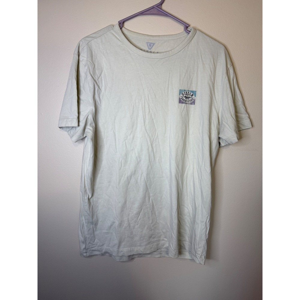 Vissla Shred Heads Organic Cotton Graphic T-Shirt Mens Large Cream Skulls Surf